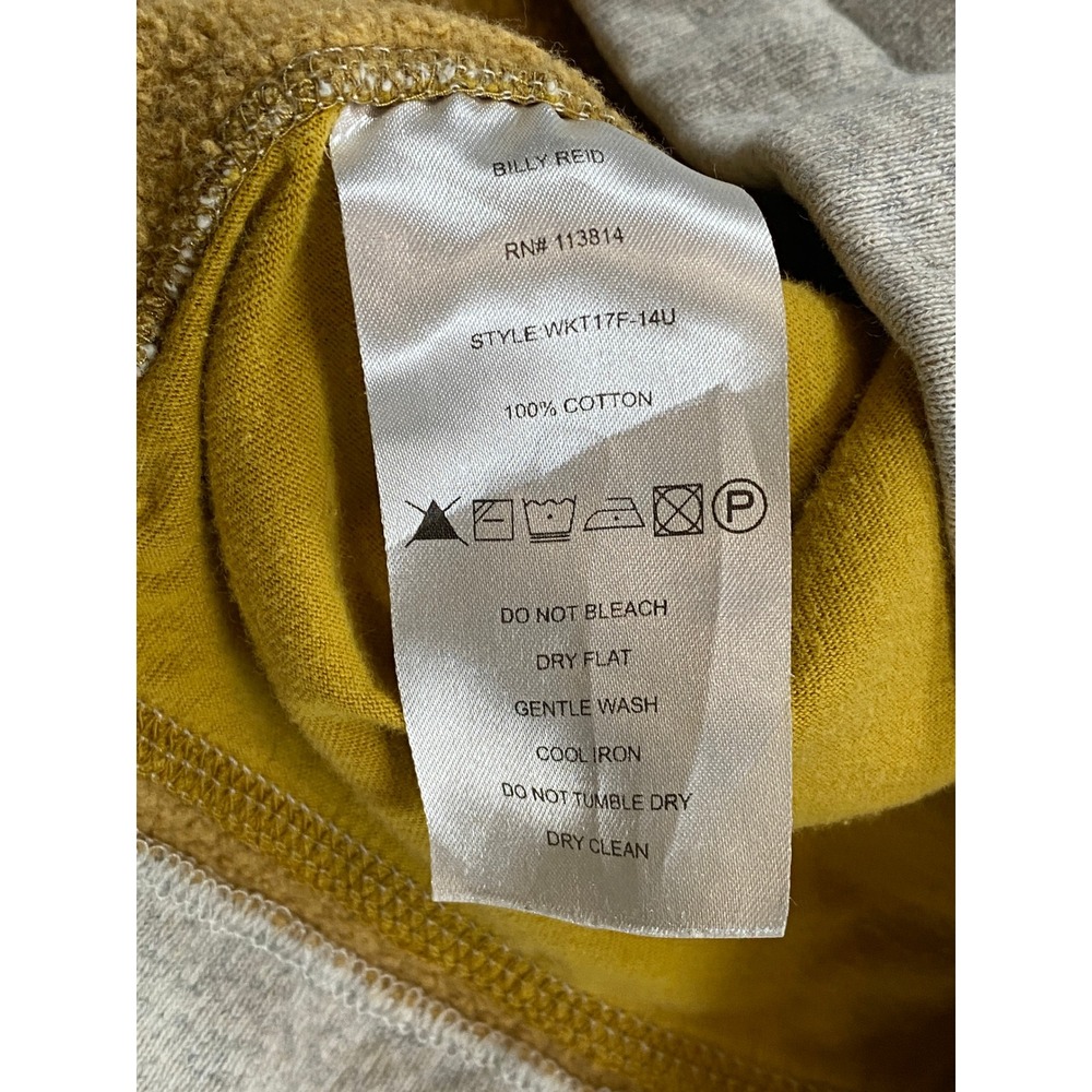 Billy Reid Mens XS Quarter Zip Pullover Gray Cotton Fleece Collar Made in Japan - Picture 6 of 10
